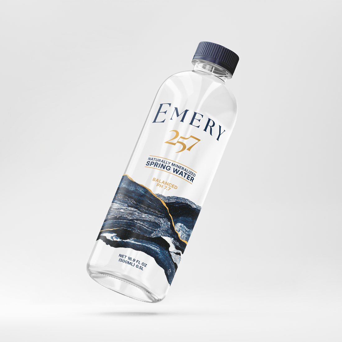 Emery 257 naturally mineralized spring water bottle