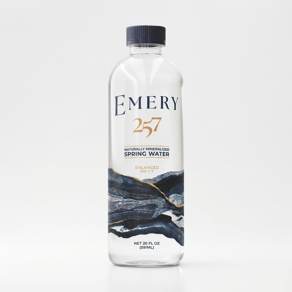 Emery 257 Naturally Mineralized Spring Water, 591 mL (20 oz), Case of 24